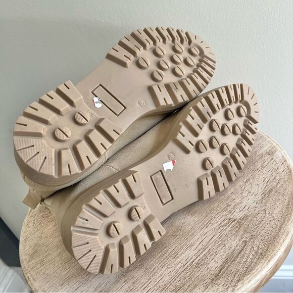 Steve Madden Moira Suede Pull On Boots With Side Stretch Light Tan Cream 10 NWOB - Picture 12 of 14